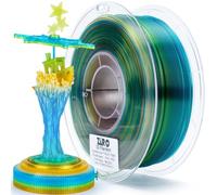 ZIRO Multicolor 3D Printer Filament, Translucent PLA Filament 1.75mm, Multicolor Rainbow PLA Filament, 1KG/2.2lb, Crystal Wave