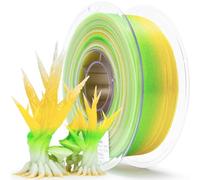ZIRO Multicolor Gradient 3D Printer Filament, Fast Gradient Twinkle PLA 1.75mm, Translucent Multicolor 3D Filament, Fit Most 3D Printers, 1KG Spool, Flower Series-White Lily