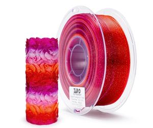 ZIRO Multicolor Gradient 3D Printer Filament, Fast Gradient Twinkle PLA 1.75mm, Translucent Multicolor 3D Filament, Fit Most 3D Printers, 1KG Spool, Flower Series-Rose