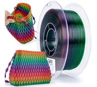 ZIRO Multicolor TPU Filament 1.75mm, Translucent Rainbow 3D Printer Filament, Color Change Flexible Soft TPU 0.8KG Spool, Dimensional Accuracy +/- 0.05mm, Flex Rainbow