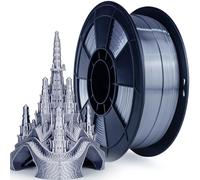 ZIRO PLA Silk Filament 1.75mm, 3D Printer Filament PLA Silky Series 1.75mm 1KG(2.2lbs), Dimensional Accuracy +/- 0.03mm, Silver Gray