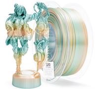ZIRO Silk Multicolor PLA Filament 1.75mm, Silk Tri-Colors Rainbow 3D Printer Filament, Dimensional Accuracy +/-0.03mm, Fit Most FDM 3D Printer, 1KG Spool, Creamy Teal
