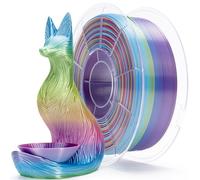 ZIRO Silk Multicolor PLA Filament 1.75mm, Silk Tri-Colors Rainbow 3D Printer Filament, Dimensional Accuracy +/-0.03mm, Fit Most FDM 3D Printer, 1KG Spool, Iridescent Prism