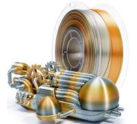 ZIRO Silk Rainbow 3D Printer Filament 1.75mm, Silky PLA Fast Gradient Color Change, Fit Most 3D Printers, Dimensional Accuracy +/-0.03mm, 1KG/2.2lb Spool, Metallic Fusion