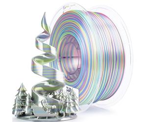 ZIRO Silk Stripes Multicolor Filament PLA 1.75mm, Fast Color Change Silk PLA Stripes Series 1kg, Multicolor Rainbow Silky Rotated 3D Printer Filament, Fit Most FDM 3D Printer, Hologram Stripes