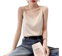 ZIRONG Ladies Silk Vest,Women'S Ivory White Summer Silk Camisole Ideal For Daily Wear,Travel, Work, Can Be Worn In All Seasons,Xxl
