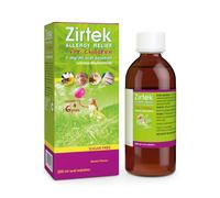 Zirtek Allergy Relief 200 ml Syrup | Hayfever, Dust, Pets, and Hives | Cetirizine Antihistamine Solution | Helps Relieve Allergic