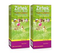 Zirtek Allergy Relief 200ml Syrup Pack of 2 | Hayfever, Dust, Pets, and Hives | Cetirizine Antihistamine Solution | Helps Relieve Allergic Symptoms | for Adults and Children Over 6 Years