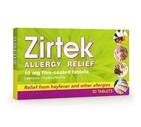 Zirtek Allergy Relief Cetirizine Antihistamine Tablets 10mg | 30 Allergy Tablets | 24 Hour Relief for Hayfever, Dust, Pets, Runny Nose & Hives | for Adults and Kids 6+