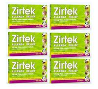 Zirtek Allergy Relief Cetirizine Antihistamine Tablets| Hayfever Tablets | Pack of 6 x 7 Allergy Tablets 10mg | 24 Hour Allergy Relief for Dust, Pets, Runny Nose & Hives