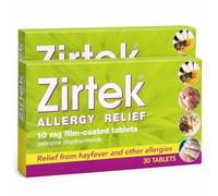 Zirtek hayfever Tablets | Allergy Relief Cetirizine Antihistamine Tablets | 60 Allergy Tablets 10mg | 24 Hour Relief for Hayfever Dust Pets Runny Nose & Hives | Adults and Children Over 6