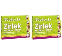 Zirtek hayfever Tablets | Allergy Relief Cetirizine Antihistamine Tablets | 60 Allergy Tablets 10mg | 24 Hour Relief for Hayfever Dust Pets Runny Nose & Hives | Adults and Children Over 6 (Pack of 2)