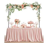 ZIRUU Adjustable Over The Table Rod Stand with Clamps Table Table Arch Stand Hanging for Picnic Dinner Birthday Wedding Party Halloween Christmas Decor in Black