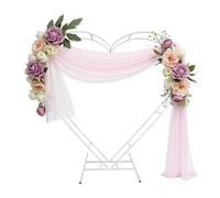 ZIRUU White Double Heart Shape Wedding Metal Arch Backdrop Flower Balloon Arbors Stand for Wedding Birthday Party,Graduation Decorations and Baby Shower