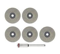 ZISEcoc 5+1pcs Ultra-Thin Diamond Cutting Discs for Glass, Ceramic, Stone - 3mm Shank, 16/22mm