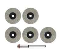 ZISEcoc 5+1pcs Ultra-Thin Diamond Cutting Discs for Glass, Ceramic, Stone - 3mm Shank, 16/22mm