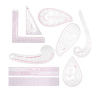 Zisemeil 9 Piece Multipurpose Clothes Ruler Set, Durable Sewing Tailor Template for Design Drawings