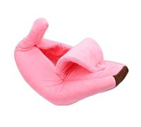 Zisemeil Banana Shaped Cat Bed, Soft Crystal Velvet Pet Cave with Detachable Cushion, Warm Semi Enclosed Design for Small Cats and Dogs (Pink)