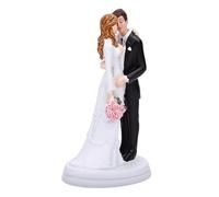 Zisemeil Bride and Groom Cake Topper, Romantic Couple Figurine Wedding Anniversary Decoration with Kissing Design and Flat Base, for Cakes Tables Shelves Car Decor
