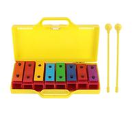 Zisemeil Colorful 8 Note Xylophone Set with Moving Sticks for Kids and Beginners, Educational Music Toy for Family Games, ABS/Metal/Rubber/Aluminum, 1 Yellow Box