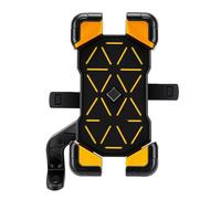 Zisemeil Motorcycle Phone Mount with One-Hand Locking Mechanism (Yellow | 360° Rotation, Shock-absorbing Silicone, Tool-free Installation for Handlebars or Mirrors