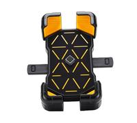 Zisemeil Motorcycle Phone Mount with One-Hand Locking Mechanism (Yellow | 360° Rotation, Shock-absorbing Silicone, Tool-free Installation for Handlebars or Mirrors