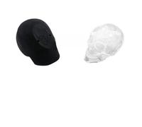 Zisemeil Skeleton Head Ice Cube Mold Ice Tray Skull Mold Food Grade Silicone Non Stick Easy Release Reusable Dishwasher Safe with Funnel for Cream Biscuits Pudding Jelly (Black)
