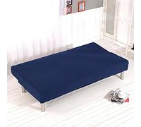 Zisemeil Slipcover Loveseat Cover Folding Sofa Cover Foldable Sofa Stretch Soft Polyester Spandex Removable Washable All Inclusive with Color Options for an (Navy)