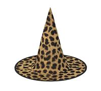 ZISHAK Leopard Animal Print Trendy Halloween Witch Hat For Women - Ultimate Party Hat For Best Halloween Costume Ensemble