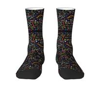 ZISHAK Math Formula Men'S Sport Socks,Medium Length For Running Comfortable & Breathable Athletic Socks, Math Formula, One Size