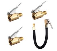 ZISHAN 4pcs Bike Pump Adaptor Set, 3PCS 8mm Brass Tyre Valve Air Pump Clip, 1 PCS 30cm Tyres Pump Hose,Tyre Inflator Adaptor, Air Pump for Car Tyres and Bikes,Tyre Valve Adapter