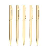ZISHAN 5PCS Gold Pens, Ball Point Pens, Fancy Pen with Retractable Design, Smooth Writing for Office, School, and Business Use