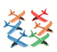 ZISHAN 6 Pcs Foam Glider Planes, Foam Airplane, Outdoor Activities with Colourful Gliders, Planes in Orange Blue Red Green