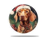 Zishenghuodianzishangwuyouxiangongsi Ceramic Christmas Ornament, Vizsla Dog Vector 3D Hanging Decoration, 7.3Cm, Brown