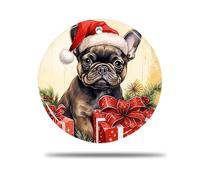 Zishenghuodianzishangwuyouxiangongsi Ceramic French Bulldog 3D Christmas Tree Ornament, 7.3Cm, Multiple Occasions
