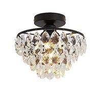 zishuo shop Wallps, American Crystal Ceilingp, European Luxurious Romantic Warm Ceililight, Close to Ceililightifor Bedroom Hallway Balcony Hangingp/Black/a
