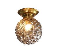 zishuo shop Wallps, Japanese Simple Rustic Country Ceilingp, Crystal Glass Semi Fmount Ceililights, E27 Lightidecor Ceililight for Corridor Balcony Entryall Light/Grey/a