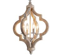 zishuo shop Wallps, Lights for Liviroom 4-Light Farmhouse, Stardust Finish Rustic Wood for Bedroom Diniroom Kitchen Foyer