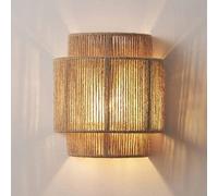 zishuo shop Wallps, Natural Rattan Wall Light Hemp Rohand-Woven Rustic Farmhouse Wall Lightie27 Wall Sconce for Kitchen Island Restaurant Stairs Corridor Liviroom/1-Pack/a