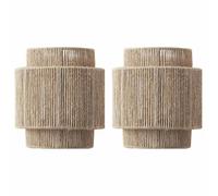 zishuo shop Wallps, Natural Rattan Wall Light Hemp Rohand-Woven Rustic Farmhouse Wall Lightie27 Wall Sconce for Kitchen Island Restaurant Stairs Corridor Liviroom/2-Pack/a
