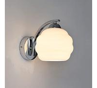 zishuo shop Wallps, Retro Industrial Style Wallp French Led Wall Lights with Glassart Dwall Sconces for Bathroom Mirror Bedside Hotel Guest Room/Chrome+White/a