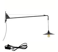 zishuo shop Wallps, Swiloarm Wall Light Plug in Wall Sconces Adjustable Swiloarm Wall Lights Iron Black E27 Wallp with Switch and 1.8M Cable, Industrial Retro Wall Spotlights Indoor Liviroom