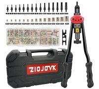 zision tool 16″Hand Rivet Nut Tool Professional Installation kit Including 11 Interchangeable Mandrel（M3 M4 M5 M6 M8 M10 M12 SAE 10-24, 1/4-20, 5/16-18, 3/8-16 ） With 110 PCS Rivet Nuts
