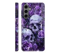 ZISKGZO Compatible for Samsung Galaxy A37 5G Phone Case,Skull Purple Roses | 2 in 1 Dual-Layer Protection,Camera Protection,Shockproof Bumper,Pattern never fade