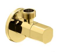 ZiStarlilife 1/2" X 3/8" Brass Angle Stop Valve Quarter Turn Water Shut Off Valve NPT Thread Connection For Plumbing Fixtures Bathroom Kitchen Gold