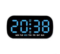 ZiStarlilife 1 Pack Digital Alarm Clock With Temperature Date W isplay, Voice Activated for WAKE Up, Dual Alarm Snooze, 3 Brightness Levels, Wall Or Table(Blue)