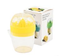 ZiStarlilife 1 Pack Manual Citrus Juicer with Pour Spout for Lemon Orange Hand Press Fruit Extractor, Portable ABS Plastic Squeezer for Home Kitchen Camping Travel, Blue(Yellow)
