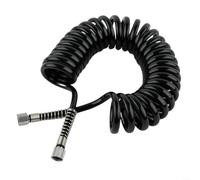 ZiStarlilife 1-Pack PU Coil Airbrush Hose 3m/10ft with 1/8" for BSP Female Connectors, Flexible Black Spiral Tubing for Air Compressor to Spray, Professional Artist and Hobbyist Painting