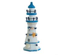 ZiStarlilife 1 Pack Wooden Lighthouse Ornament Handcrafted Mediterranean Coastal Decor for Home Desktop Shelf Seaside Theme Room Decoration Natural Wood Finish(23cm)