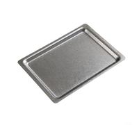 ZiStarlilife 1 Piece Stainless Steel Rectangular Serving Tray with Wide Edge Gold Silver Finish Non-Slip Base for Restaurant Home Party Appetizer Dessert Display 30x22cm(silver)